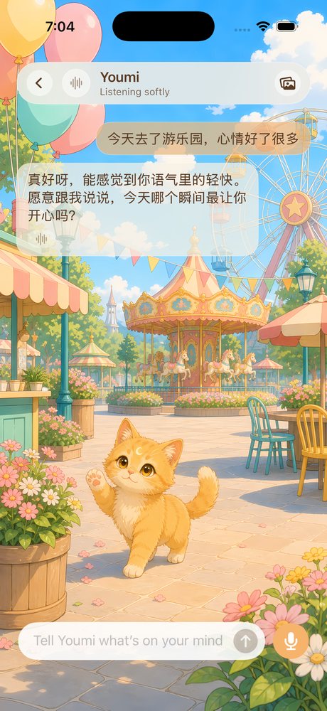 Chat screen at a cheerful fairground